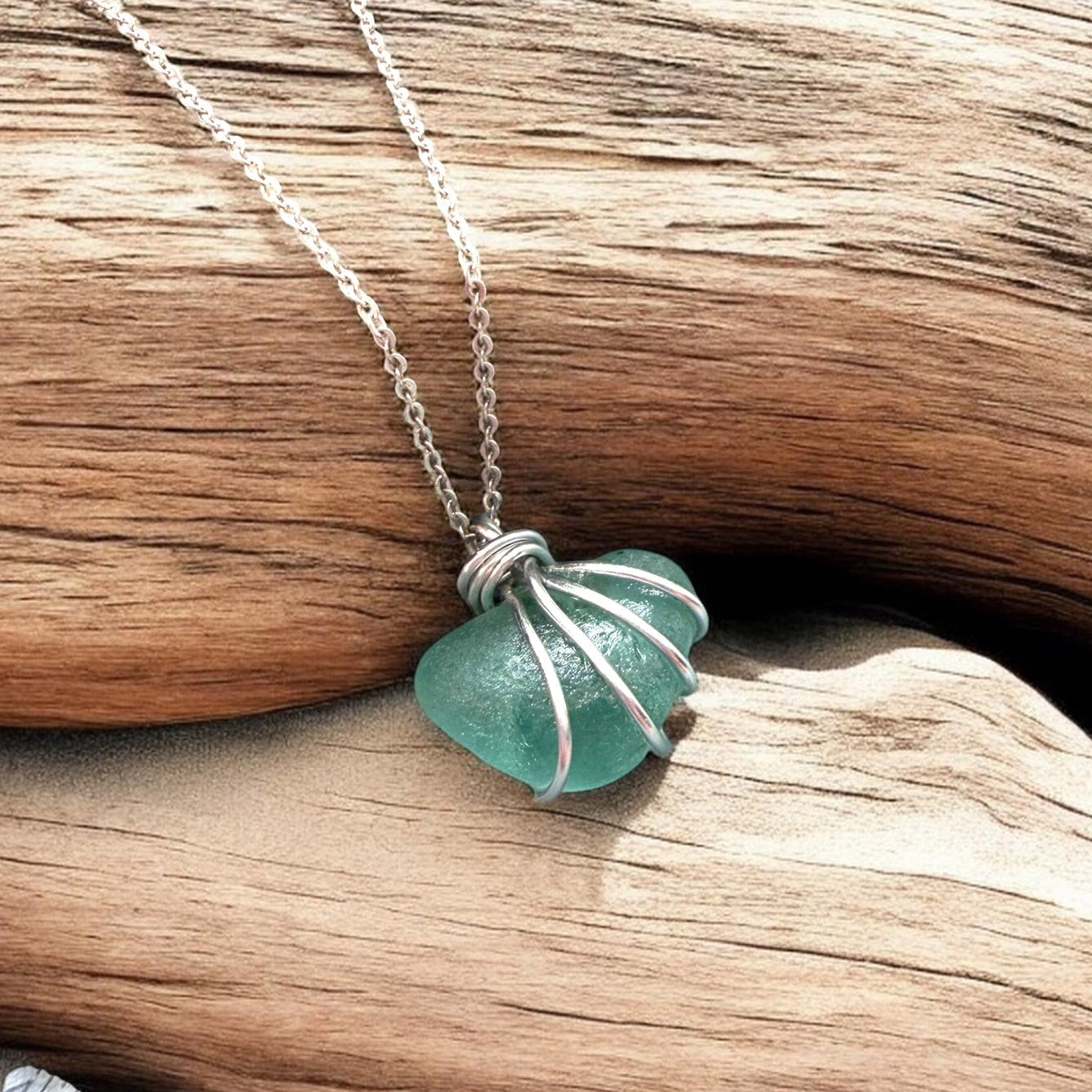 Scottish Highlands Chunky Aqua Pendant