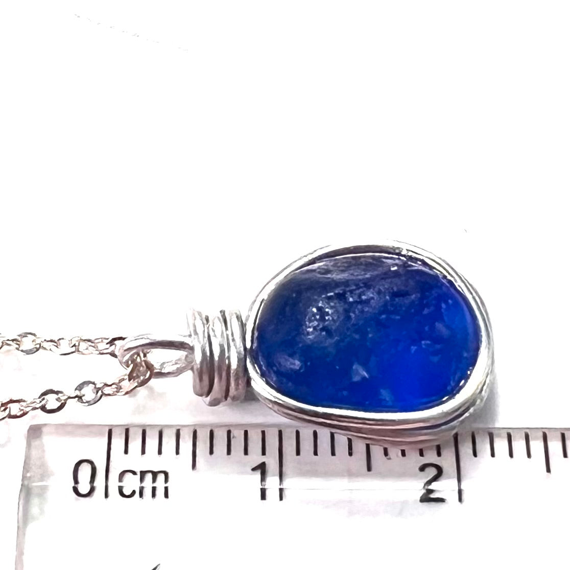 Mid Blue Seaham Sea Glass Pendant