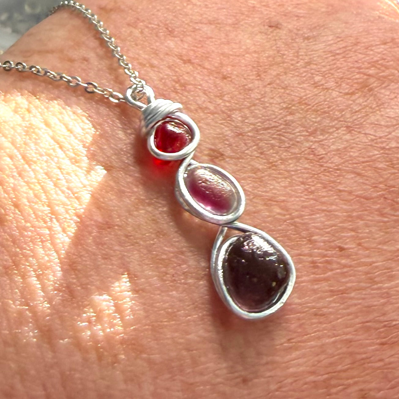 Three Piece Seaham Sea Glass Pendant