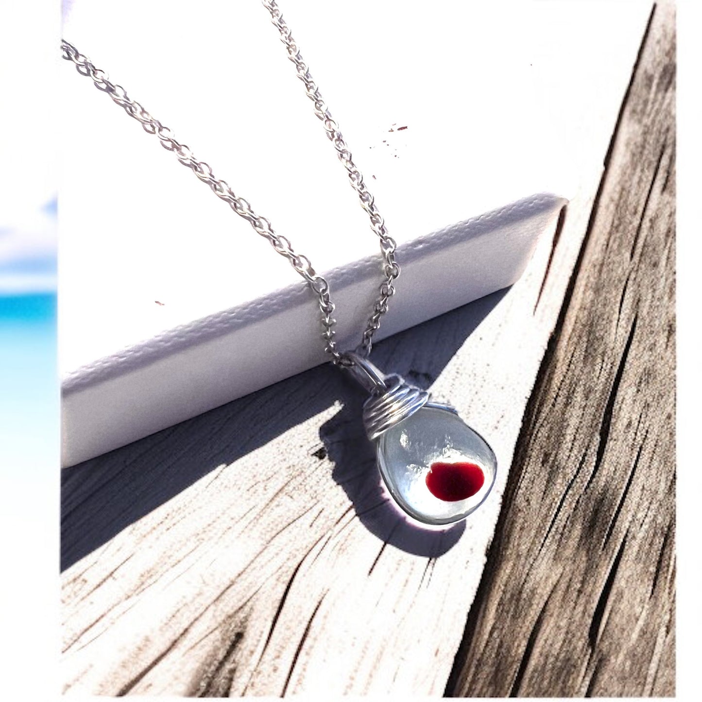 Red Dot Seaham Sea Glass Multi Tone Pendant