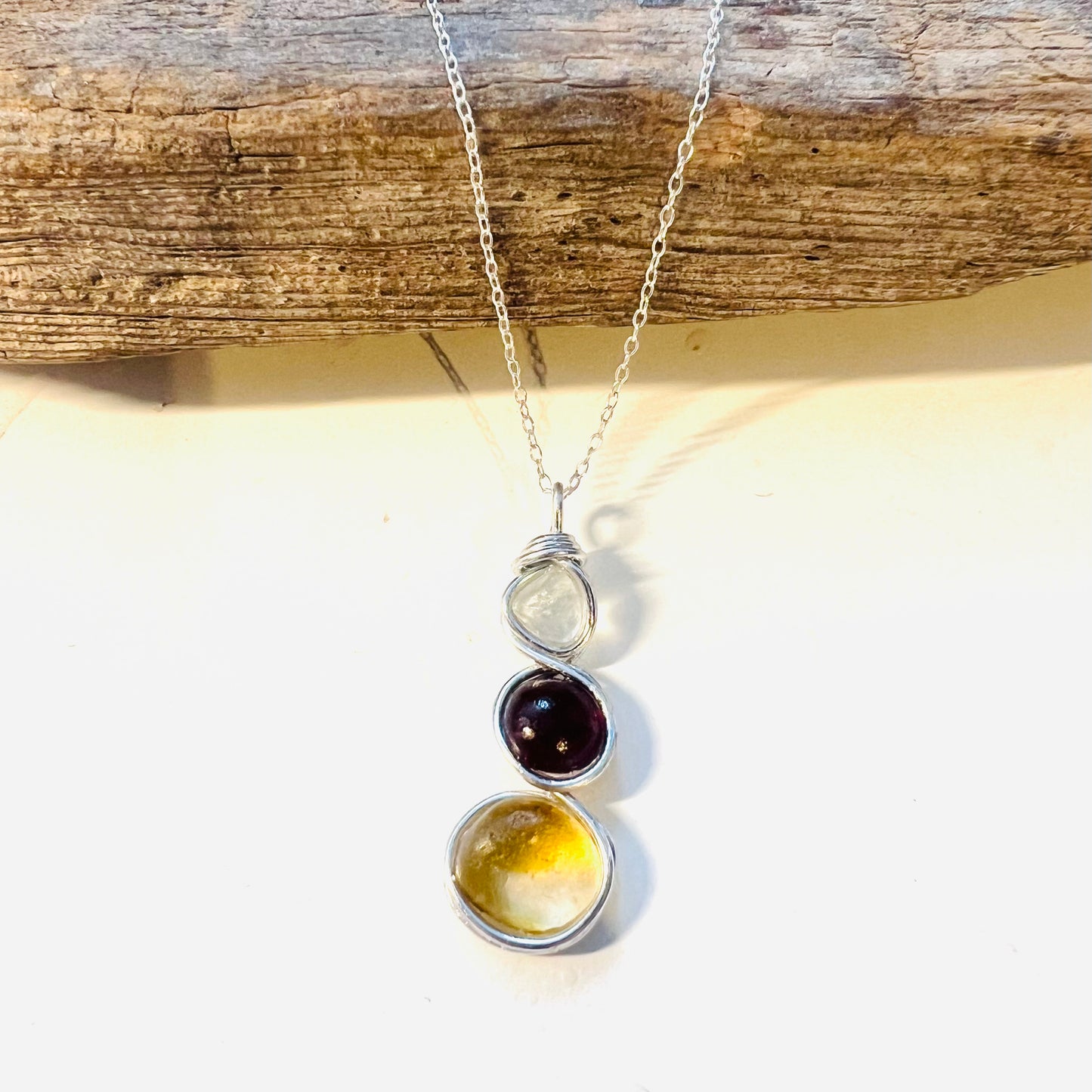 Three Piece Seaham Sea Glass Pendant