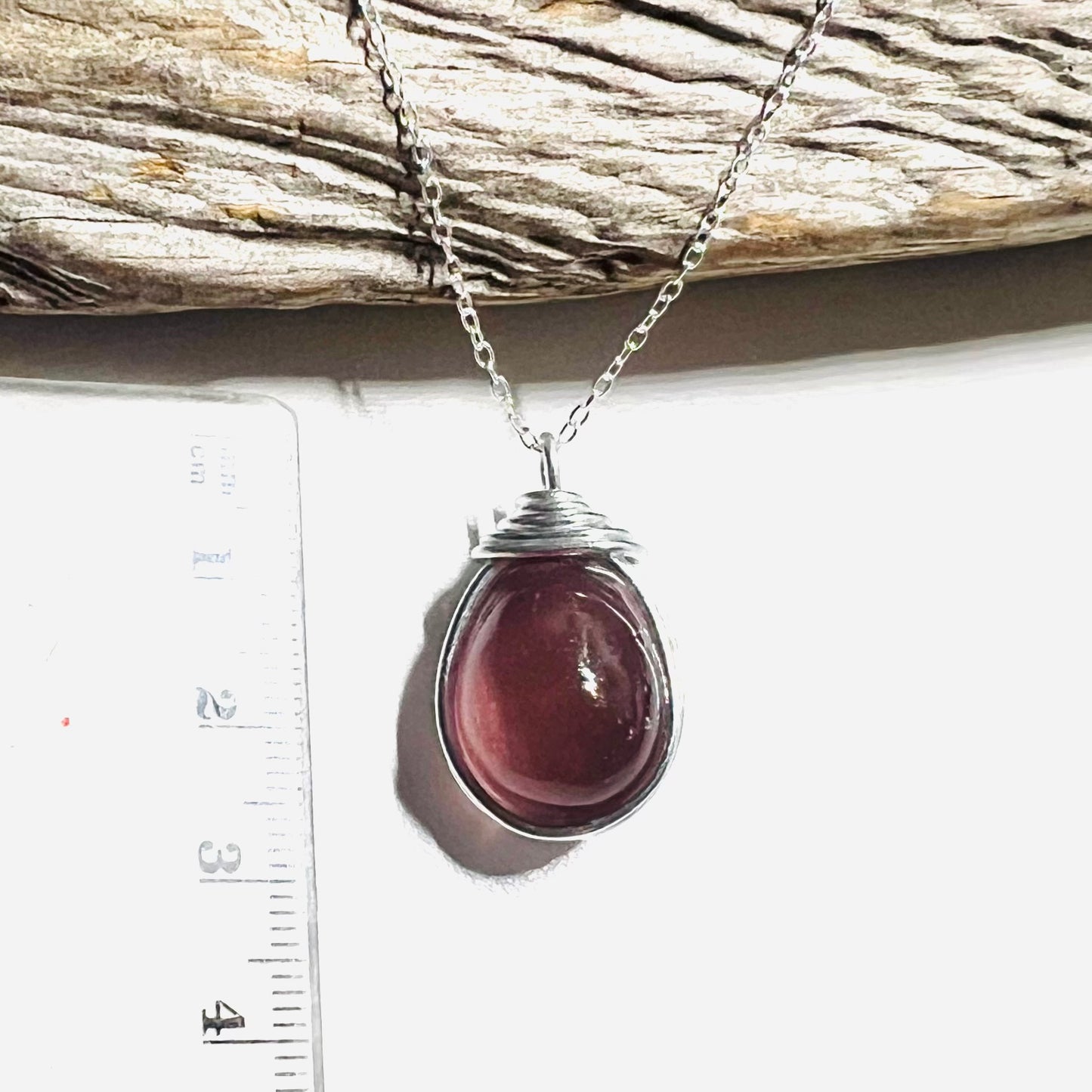 Rare Plum Purple Seaham Sea Glass Bubble Pendant