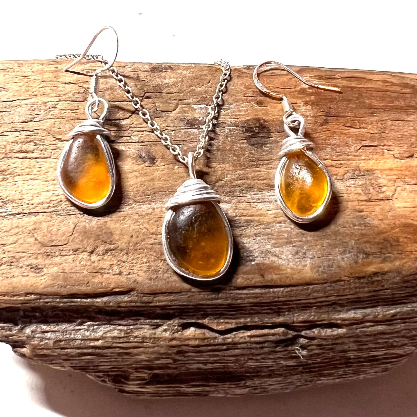 Canary Island Sea Glass Jewellery Set