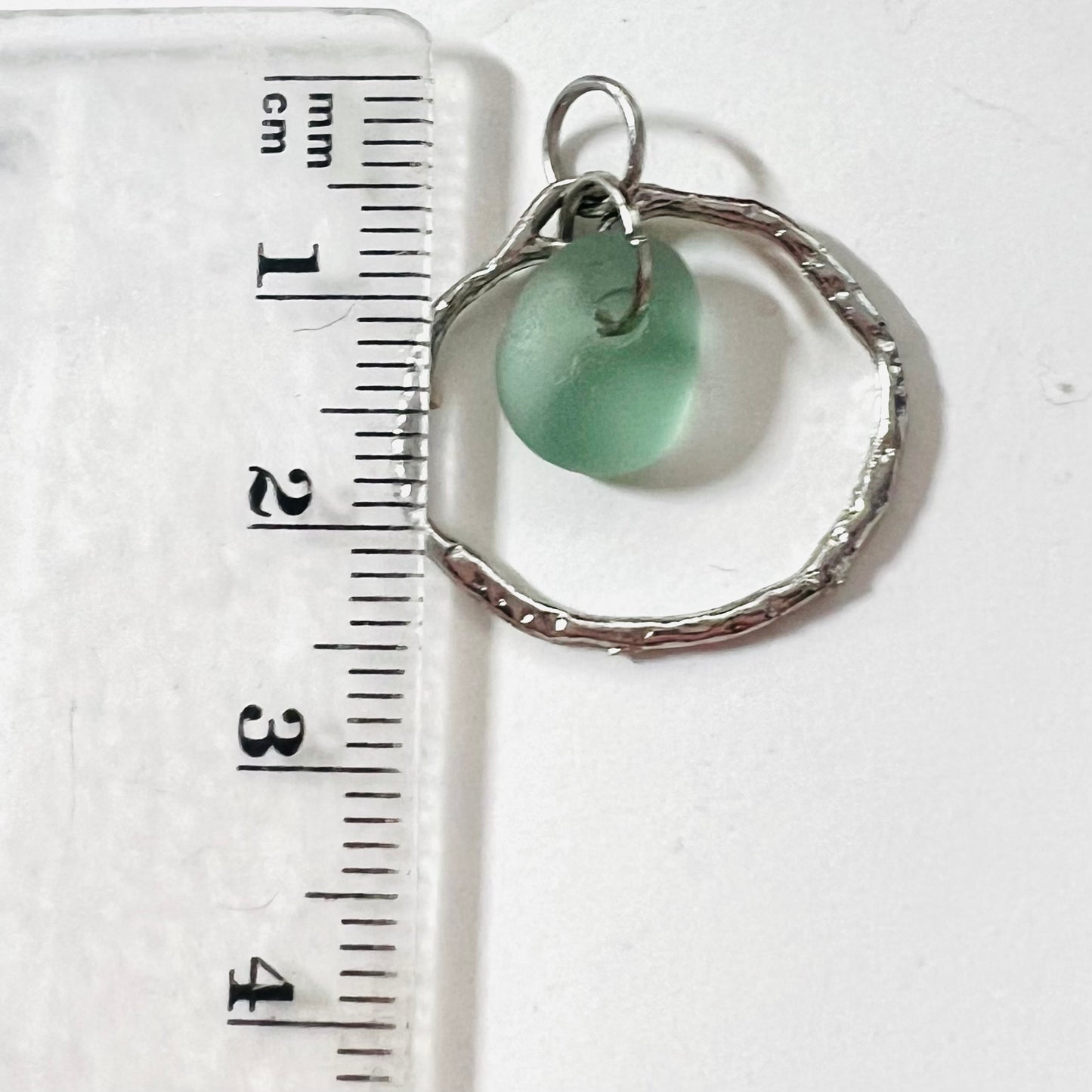 Pale Aqua Seaham Sea Glass Seafoam Shade Frame Pendant
