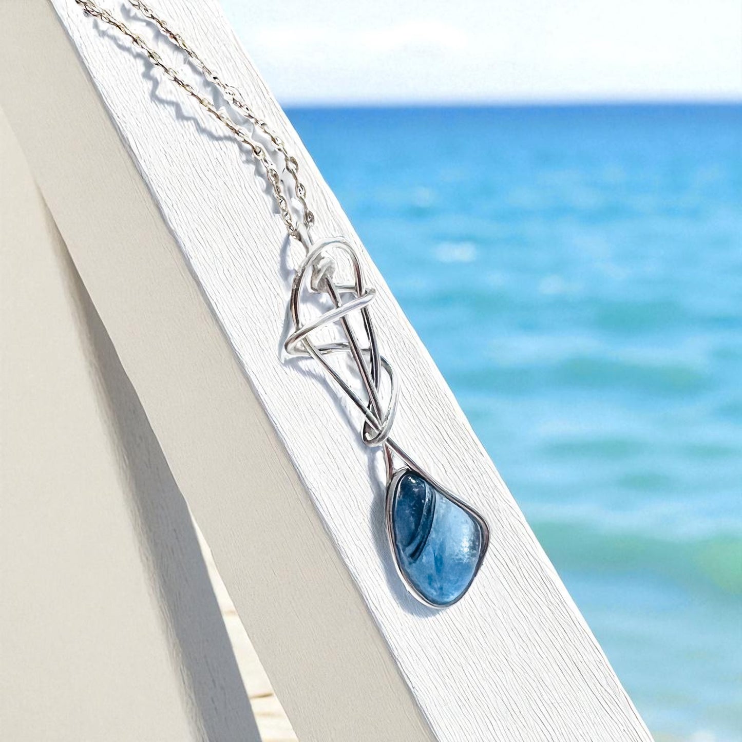Swirly Seaham Sea Glass Pendant