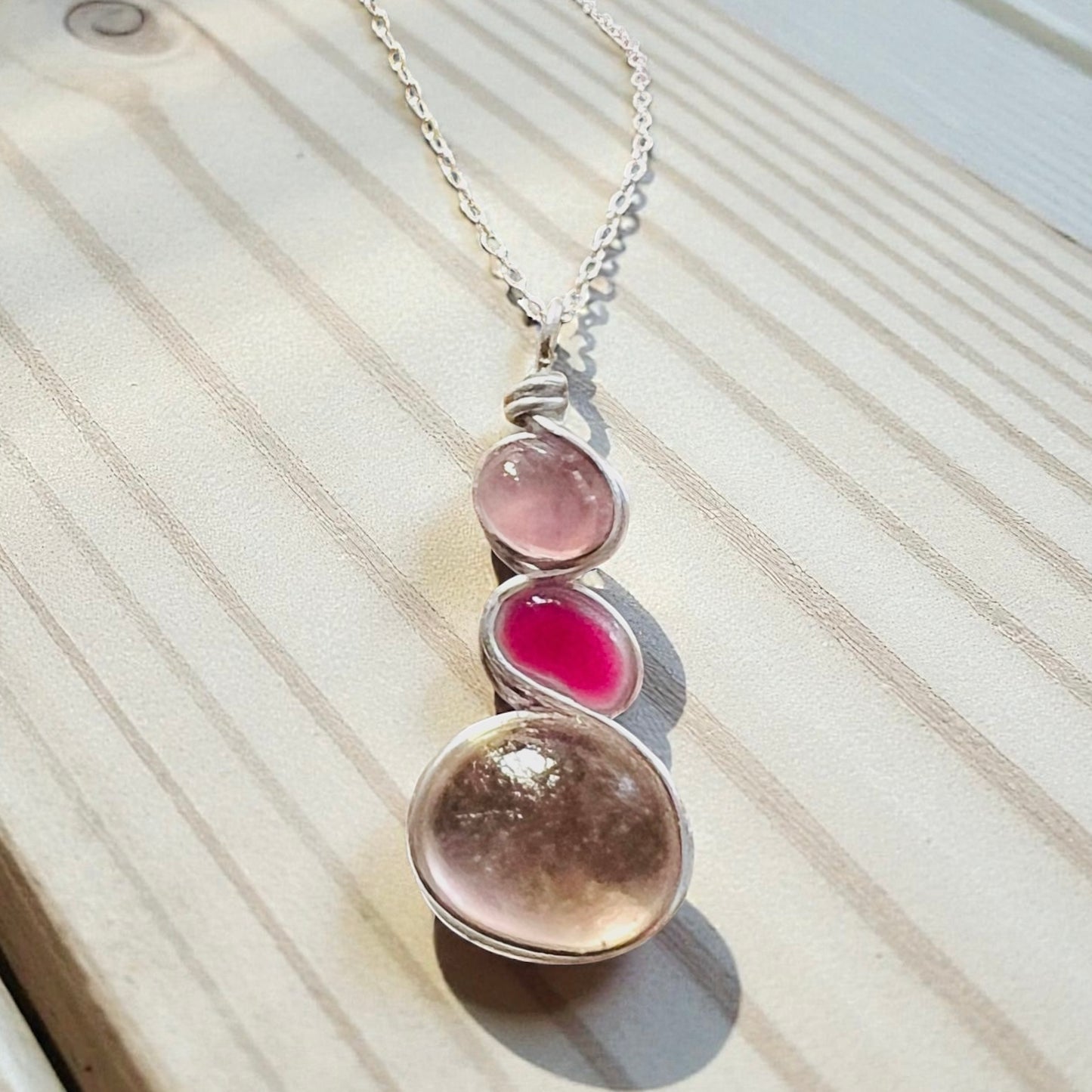 Three Piece Seaham Sea Glass Pendant