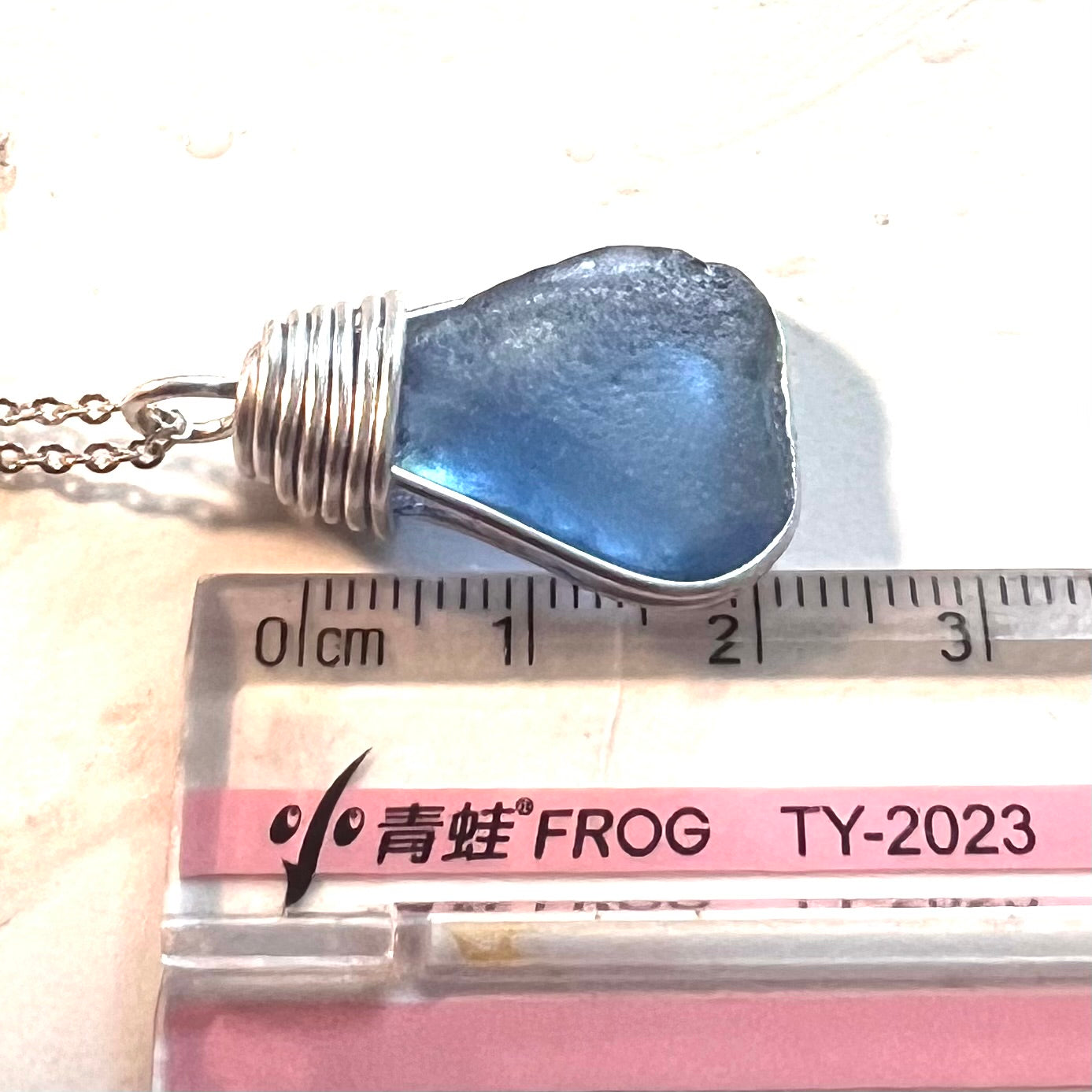 Kent Mid Blue Sea Glass Pendant