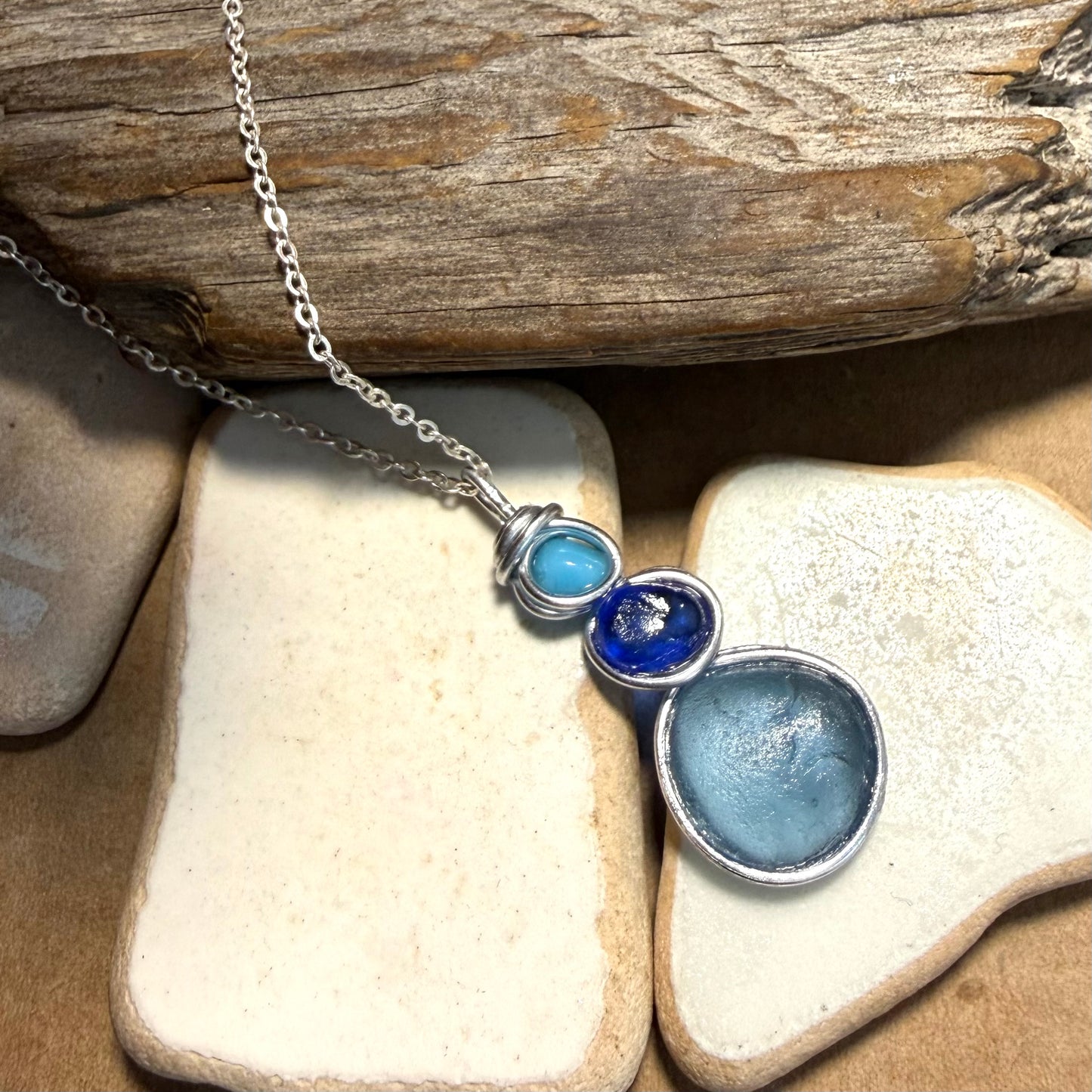 Three Piece Seaham Sea Glass Pendant