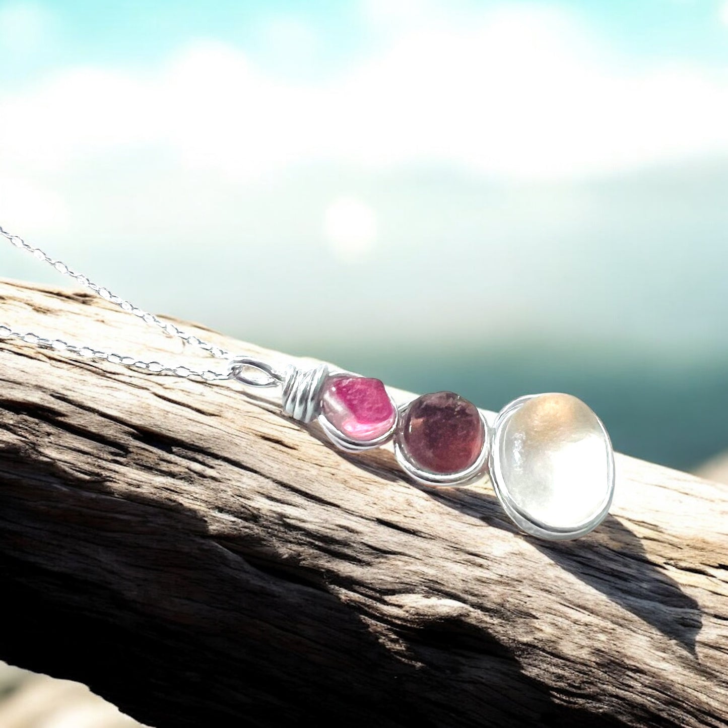 Three Piece Seaham Sea Glass Pendant