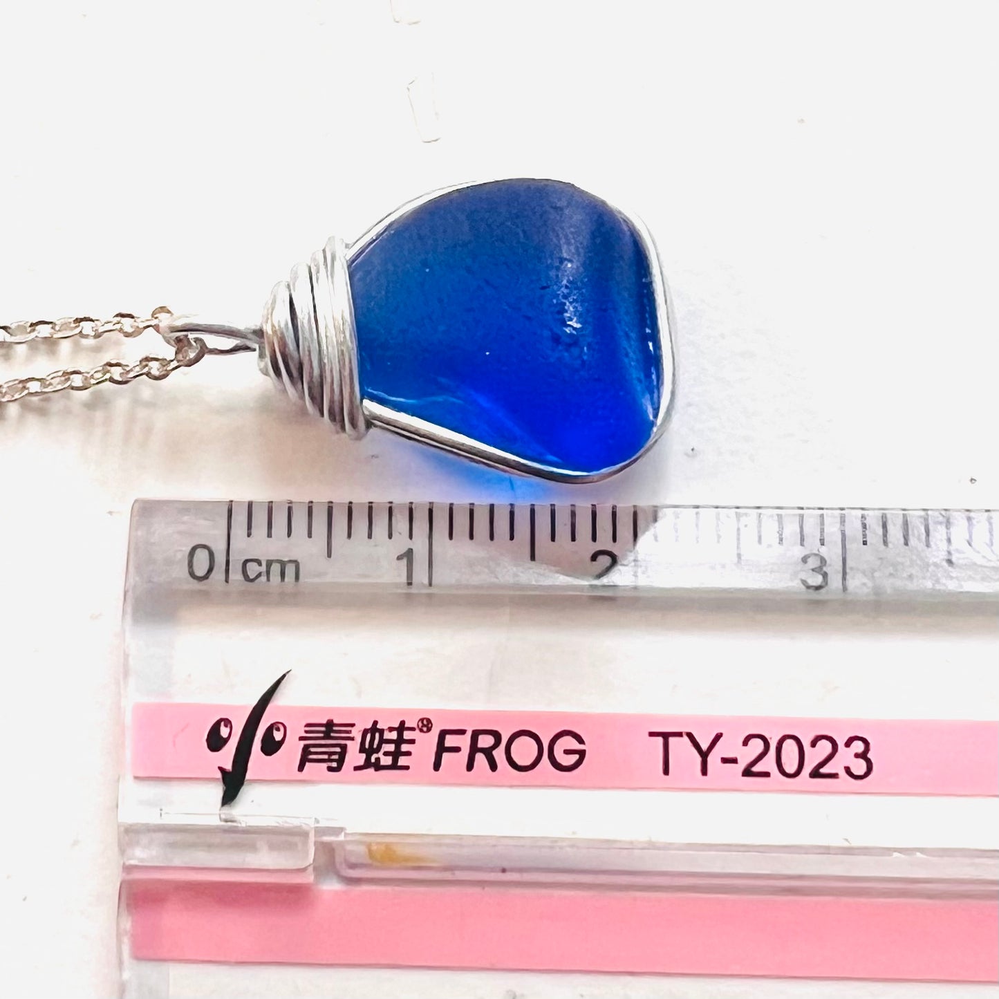 Deep Blue Seaham Sea Glass Pendant