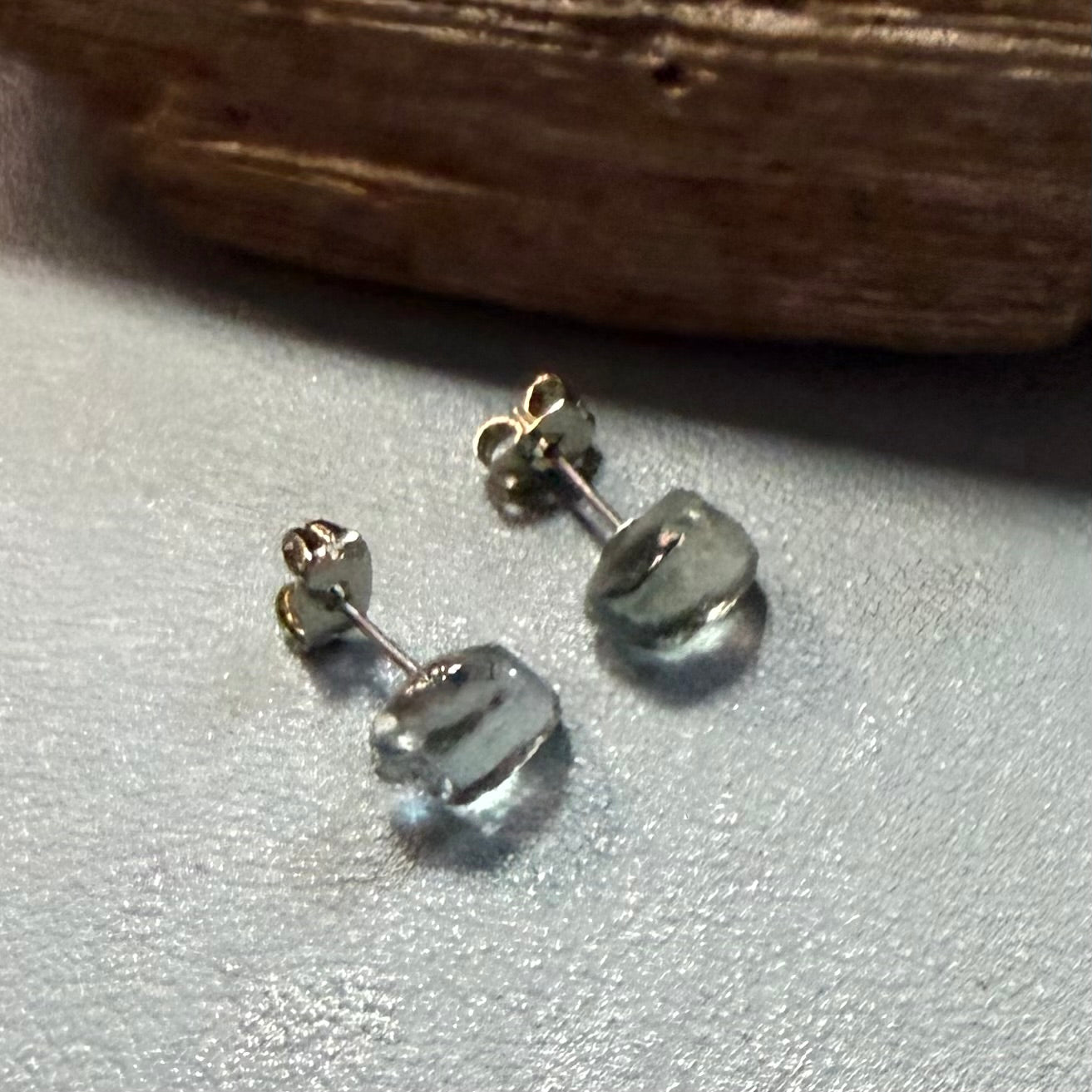 Grey Seaham Glass Stud Earrings