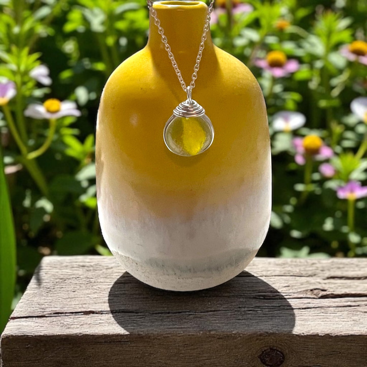 Devon Sea Glass Marble Pendant