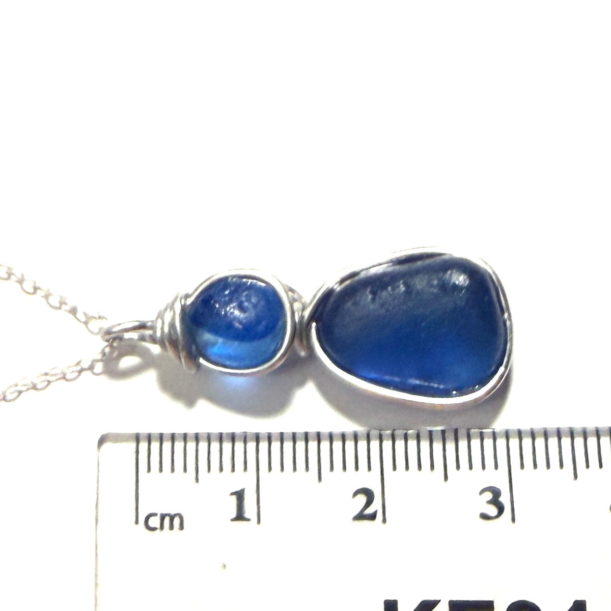 Deep Blue Seaham Sea Glass Pendant