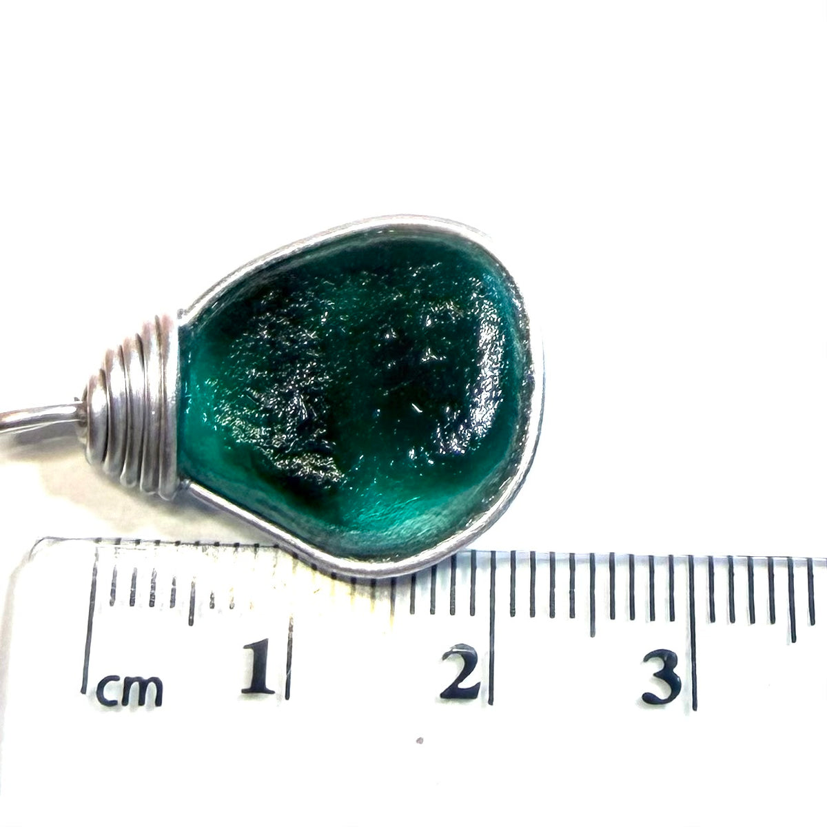 Large Striped Turquoise Seaham Sea Glass Multi Pendant