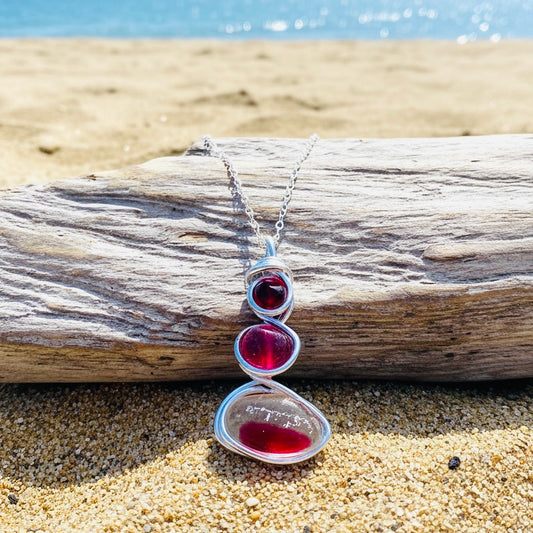Three Piece Seaham Sea Glass Pendant
