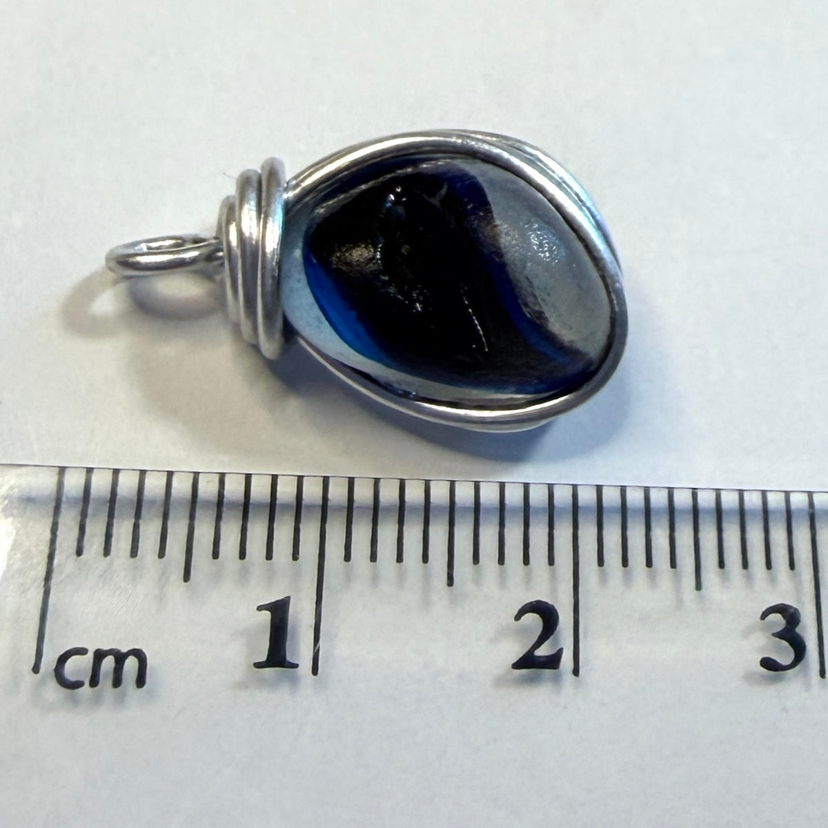 Seaham Sea Glass Multi Tone Blues  Pendant