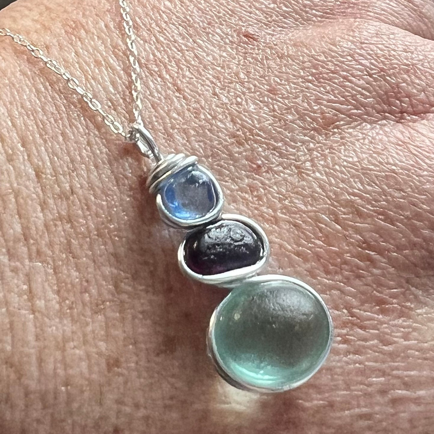 Three Piece Seaham Sea Glass Pendant