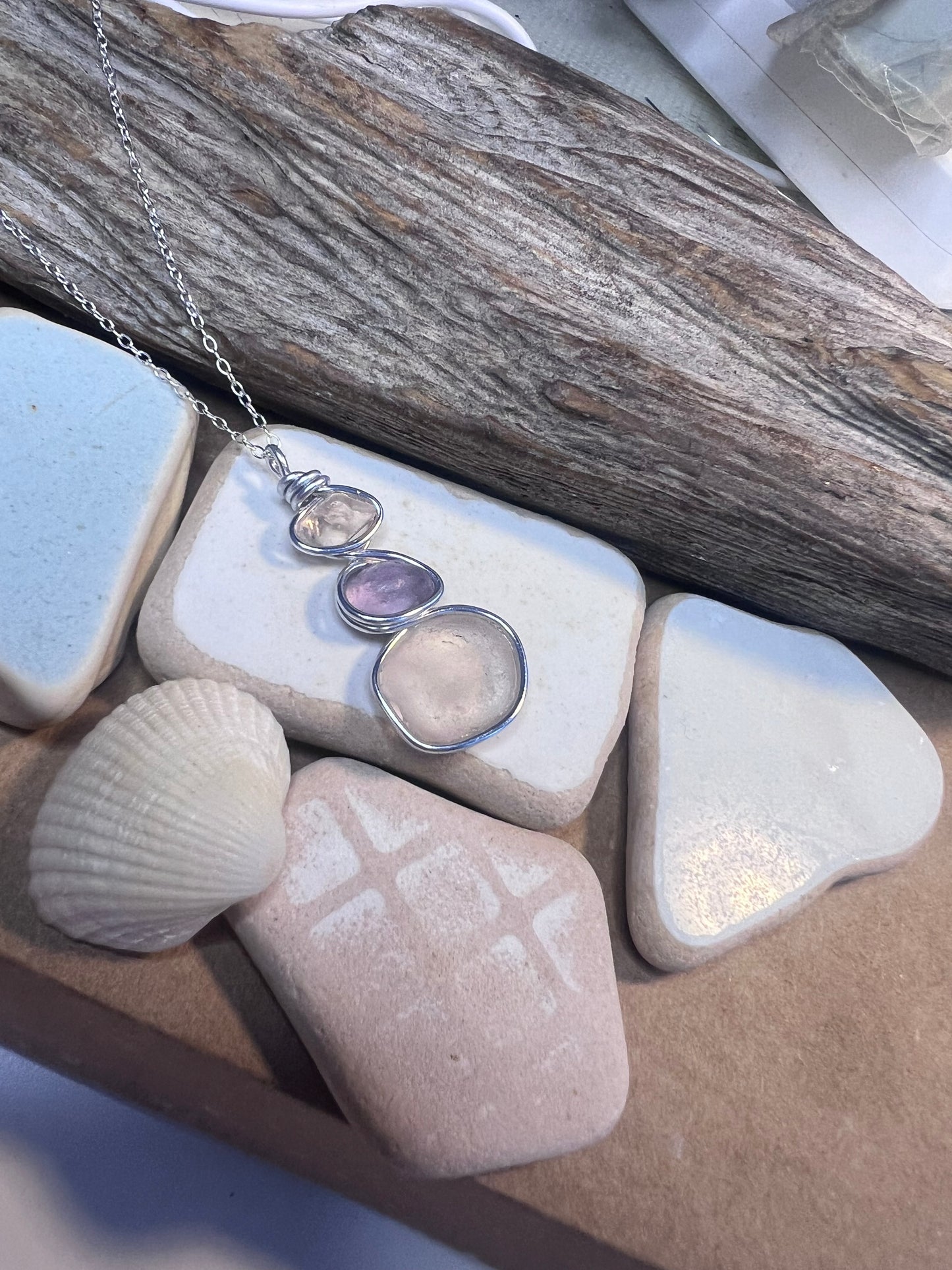 Three Piece Seaham Sea Glass Pendant