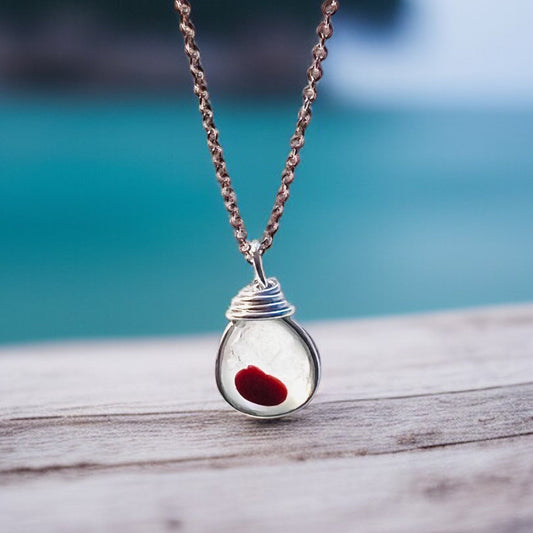 Red Dot Seaham Sea Glass Multi Tone Pendant