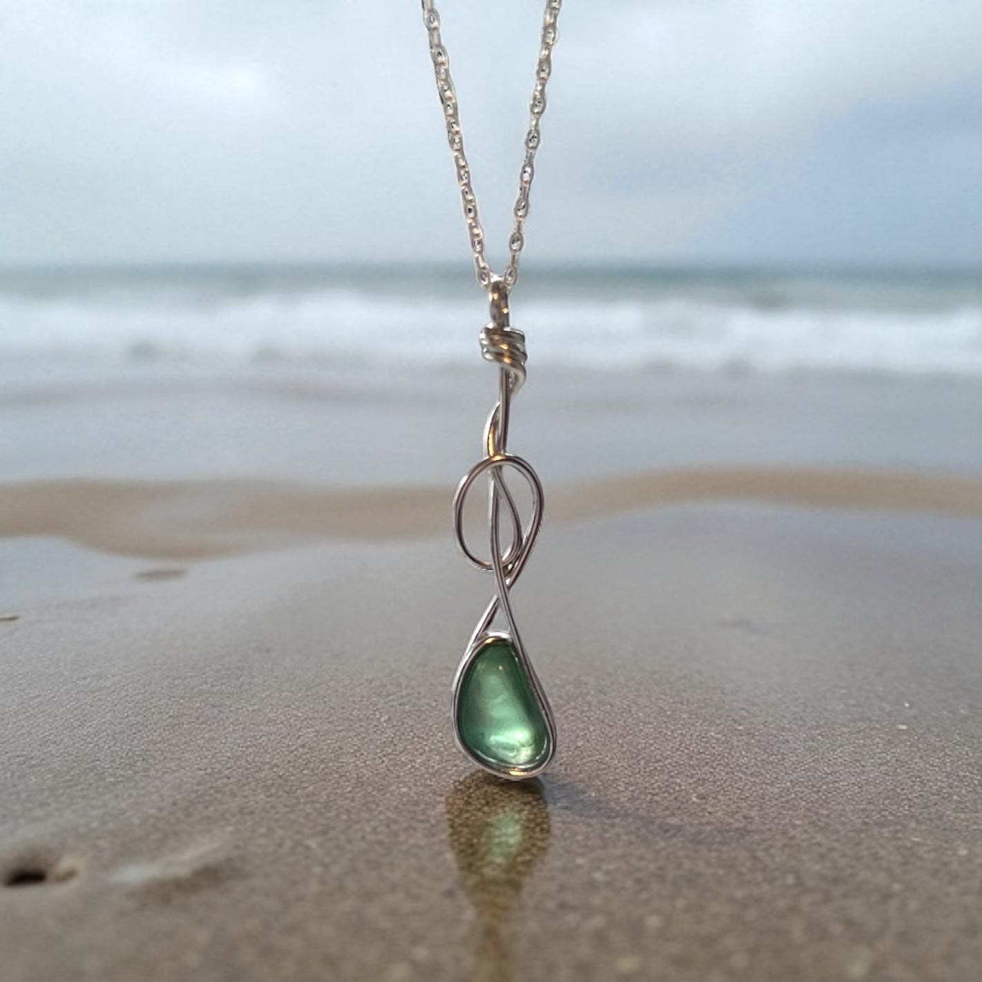 Swirly Seaham Sea Glass Pendant