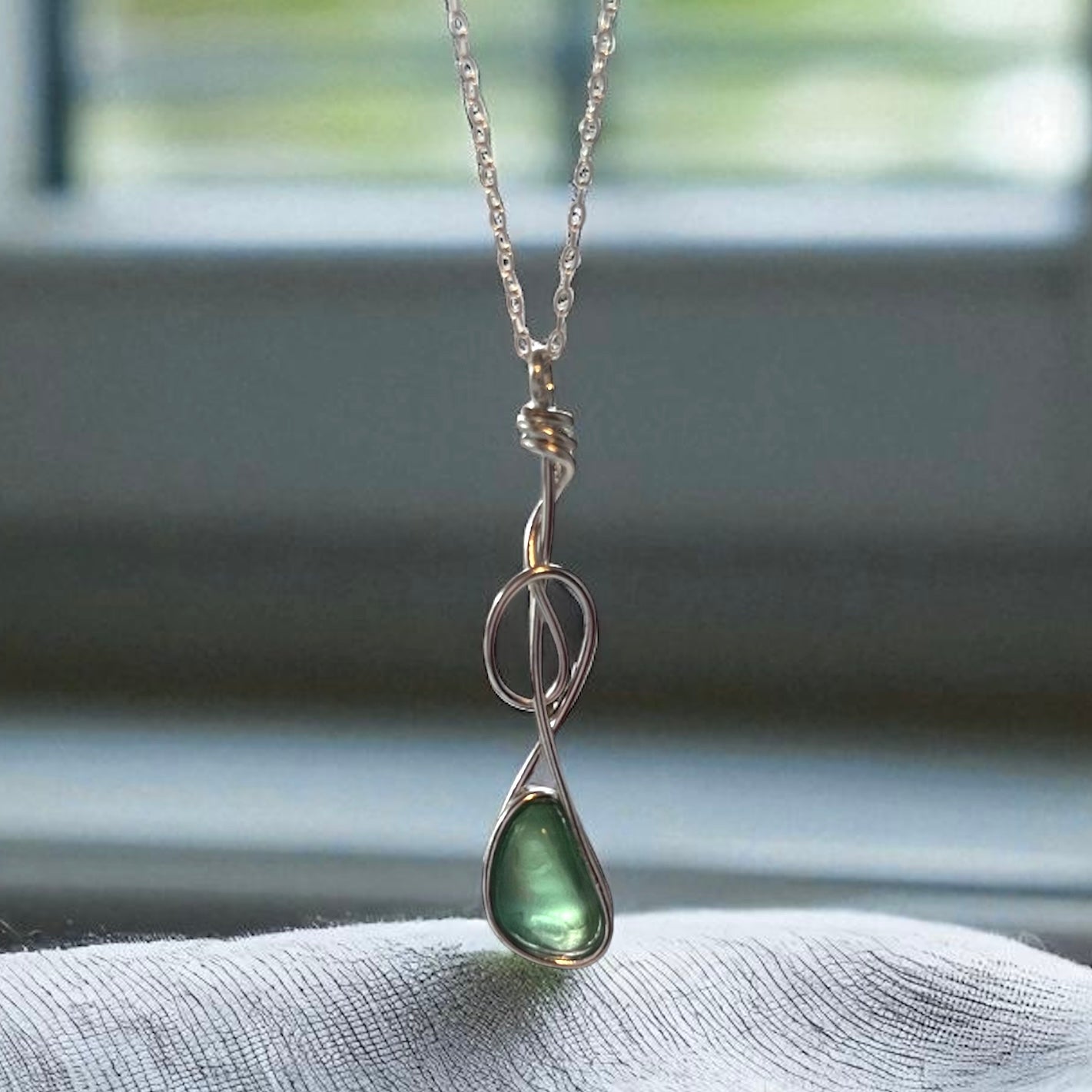 Swirly Seaham Sea Glass Pendant