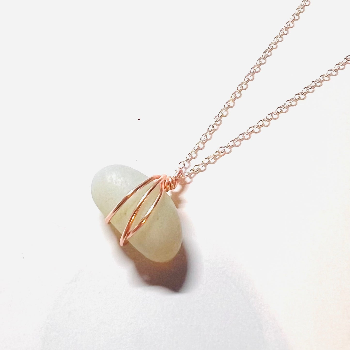 Rare Opalescent Seaham Sea Glass Pendant