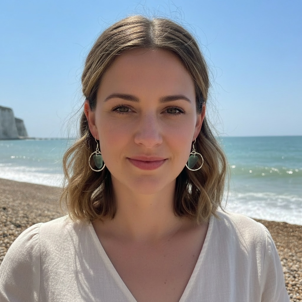 Pale Aqua Seaham Sea Glass Frame Earrings