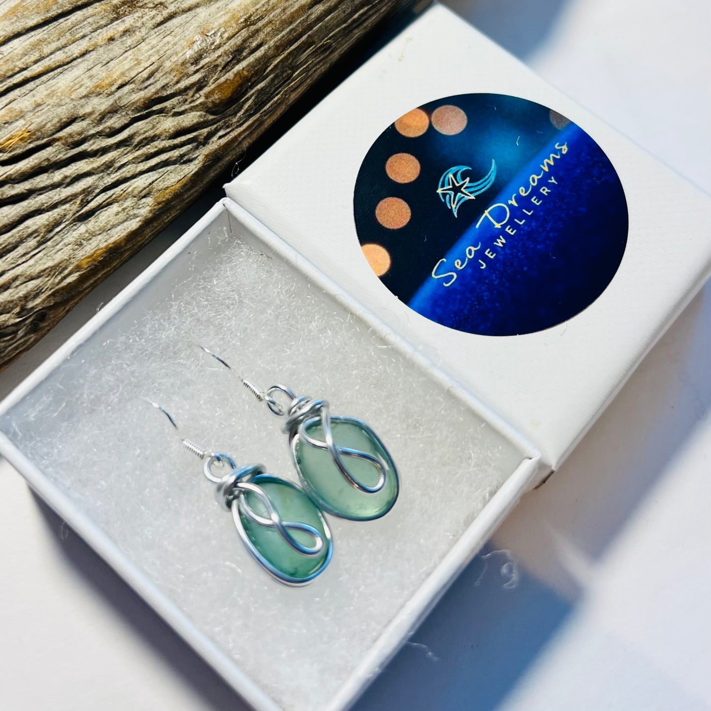 Turquoise Seaham Sea Glass Earrings