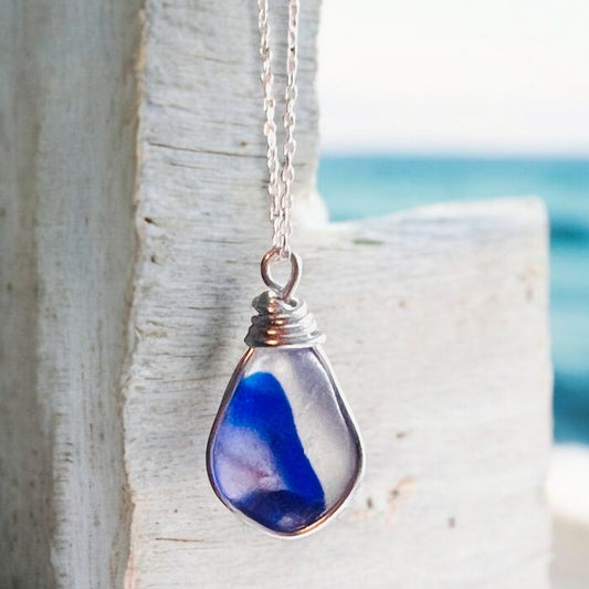 Very Rare Large Seaham Sea Glass Multi Pendant