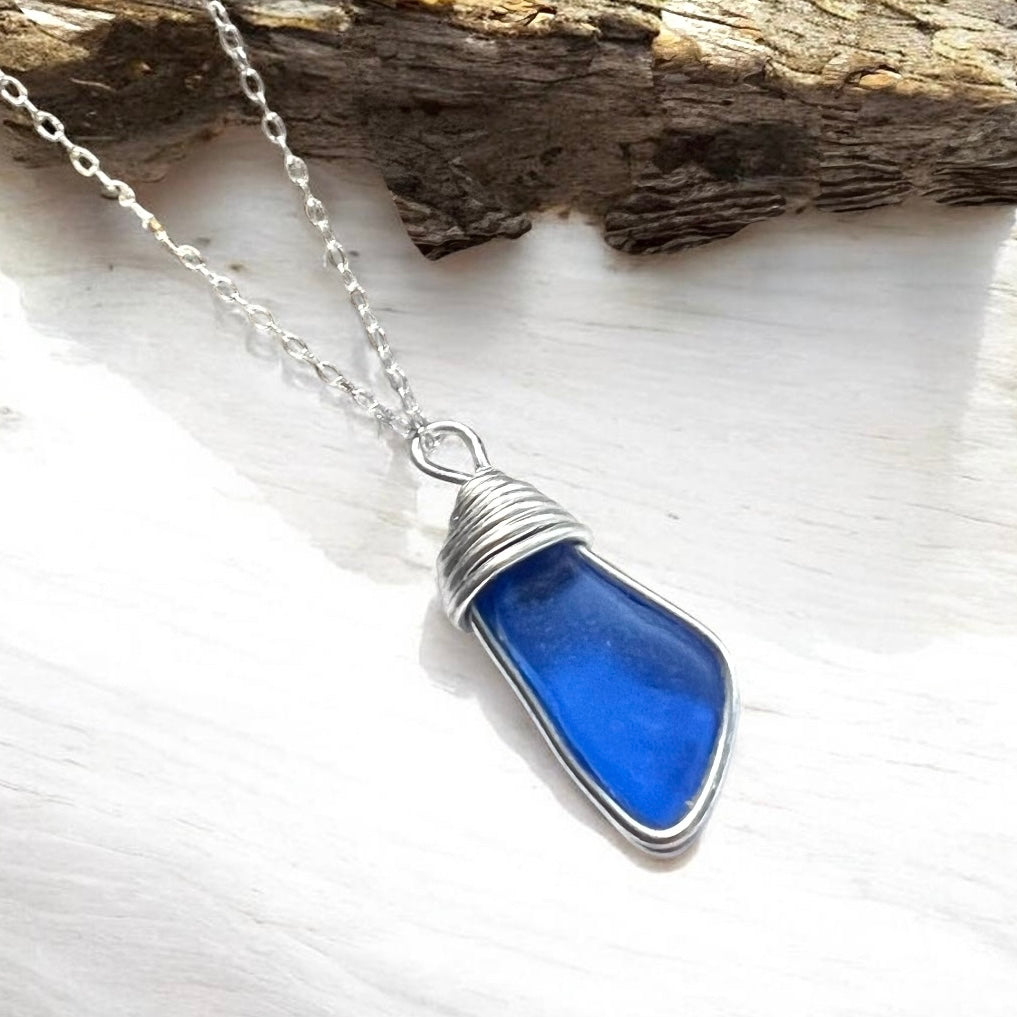 Kent Mid Blue Sea Glass Pendant