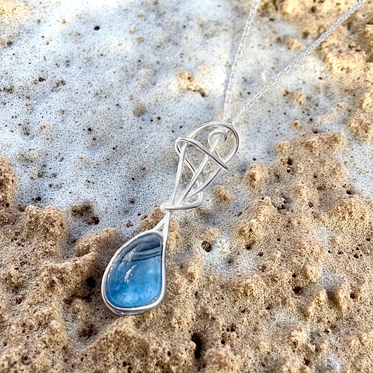 Swirly Seaham Sea Glass Pendant
