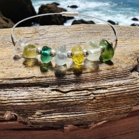 Seaham Sea Glass Mixed Shades Bangle