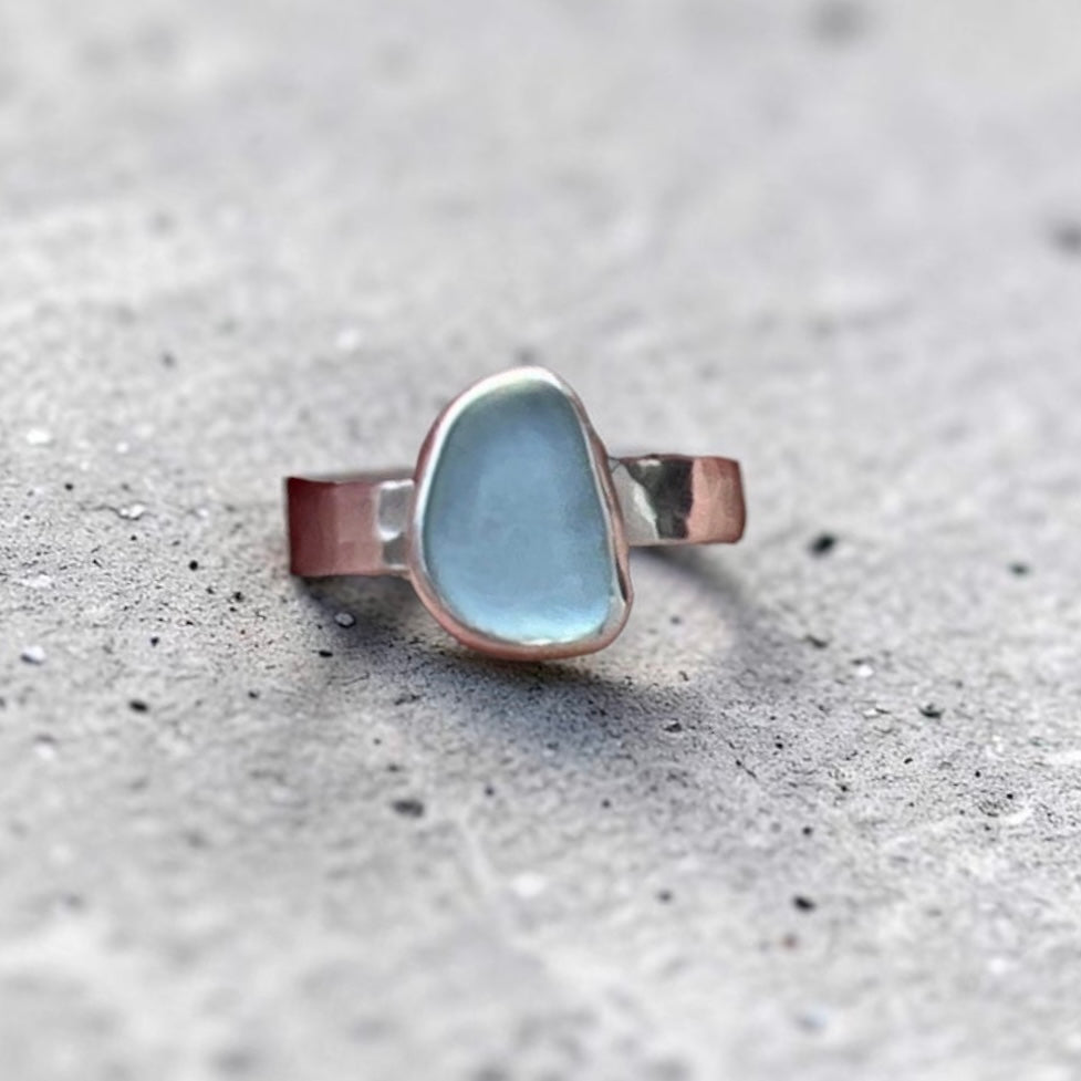 Aqua Seaham Sea Glass Ring