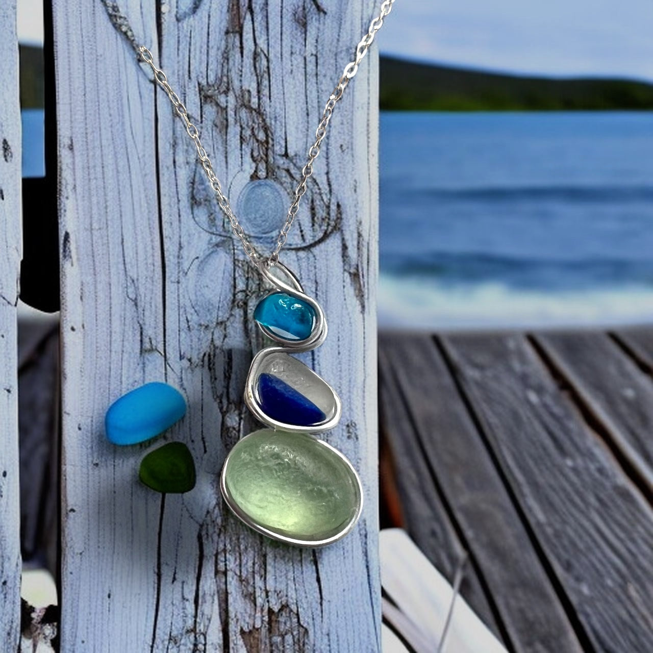 Three Piece Seaham Sea Glass Pendant