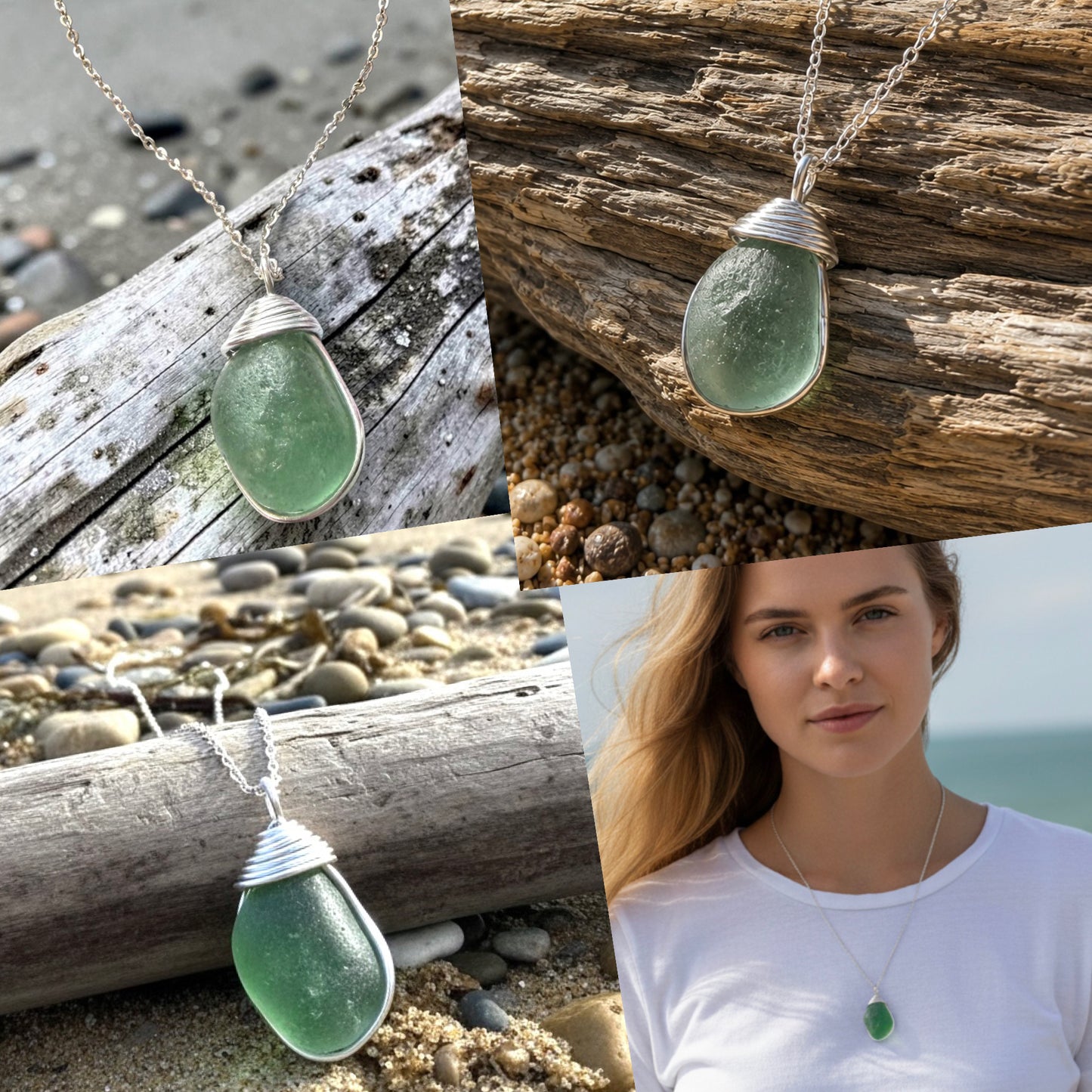 Scottish Highlands Aqua Chunky Pendant