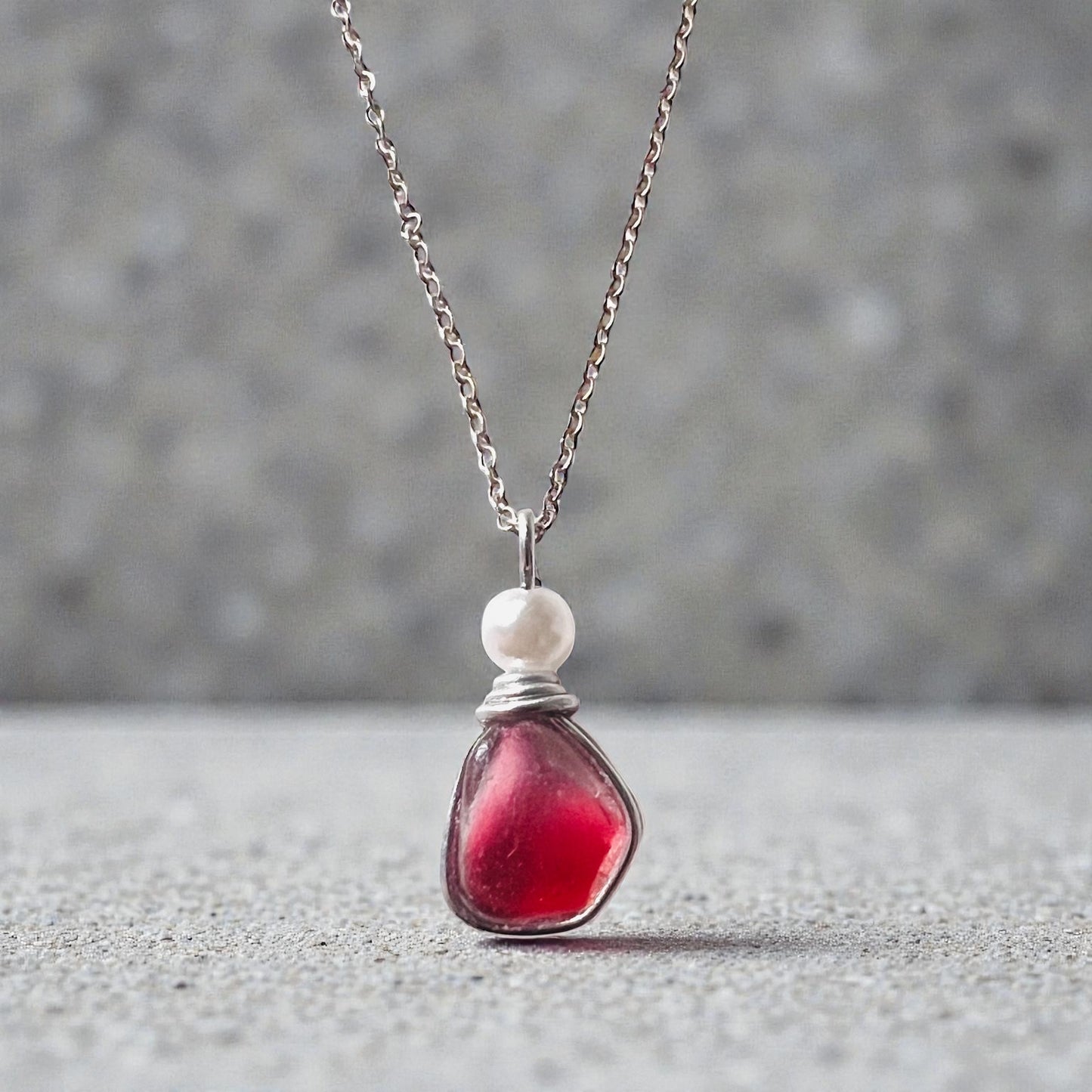 Canary Island Rare Pink Multi Sea Glass Pendant