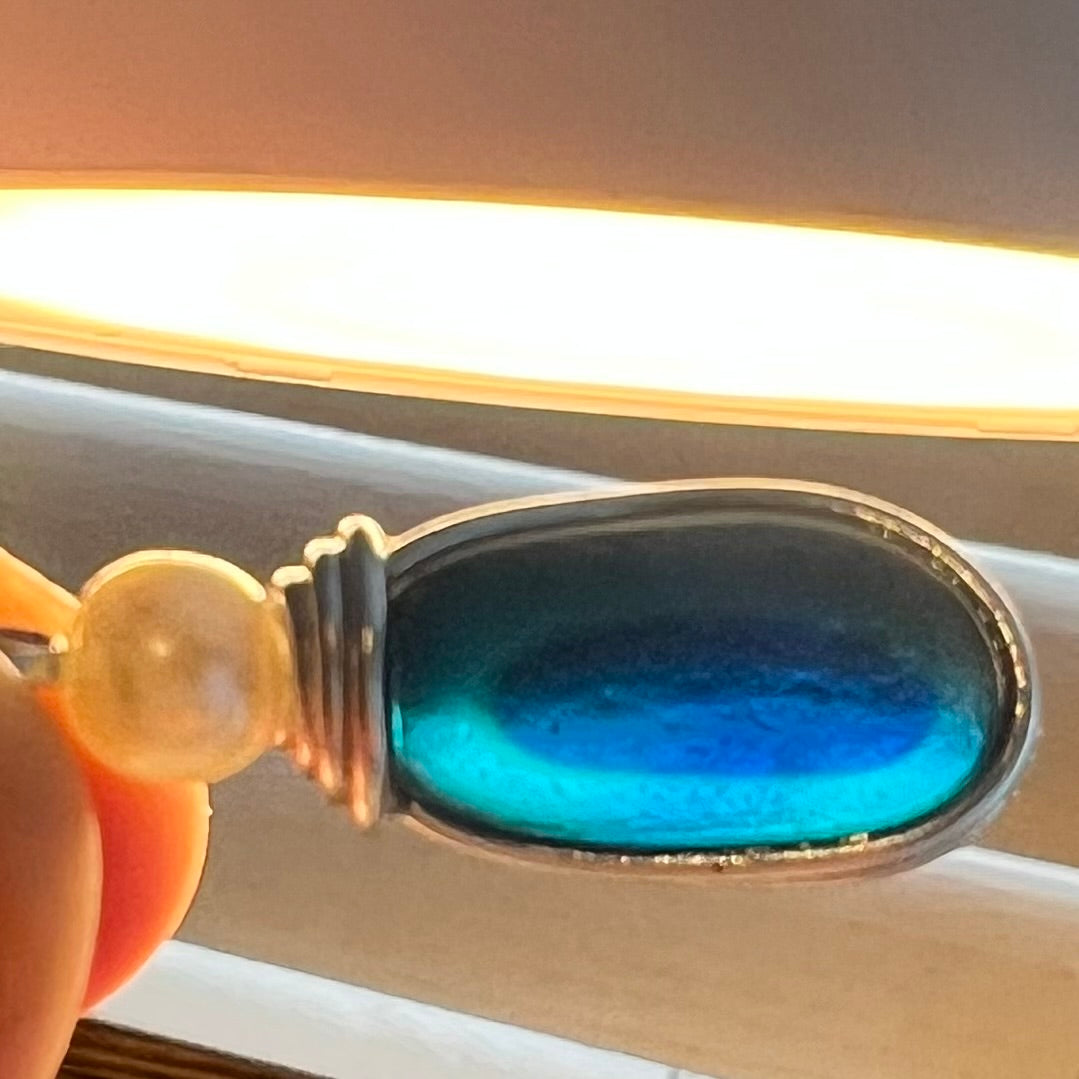 Blue Seaham Sea Glass Multi Pendant