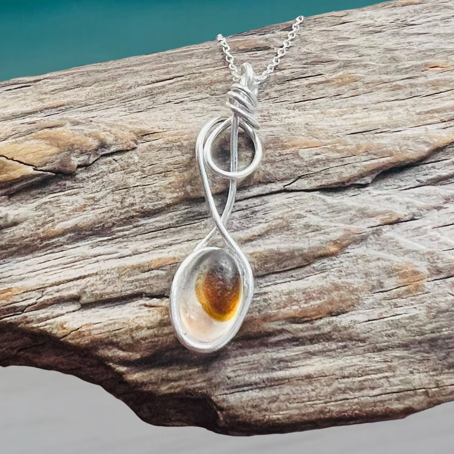 Yellow and Orange Seaham Sea Glass Multi Pendant