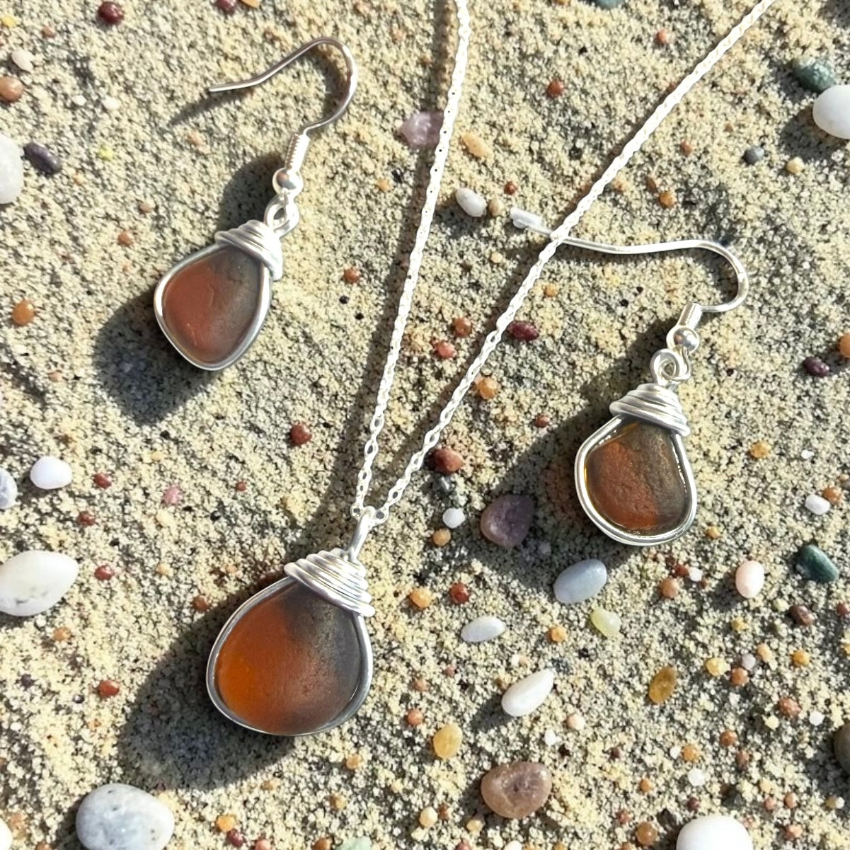 Amber Brown Seaham Sea Glass Jewellery