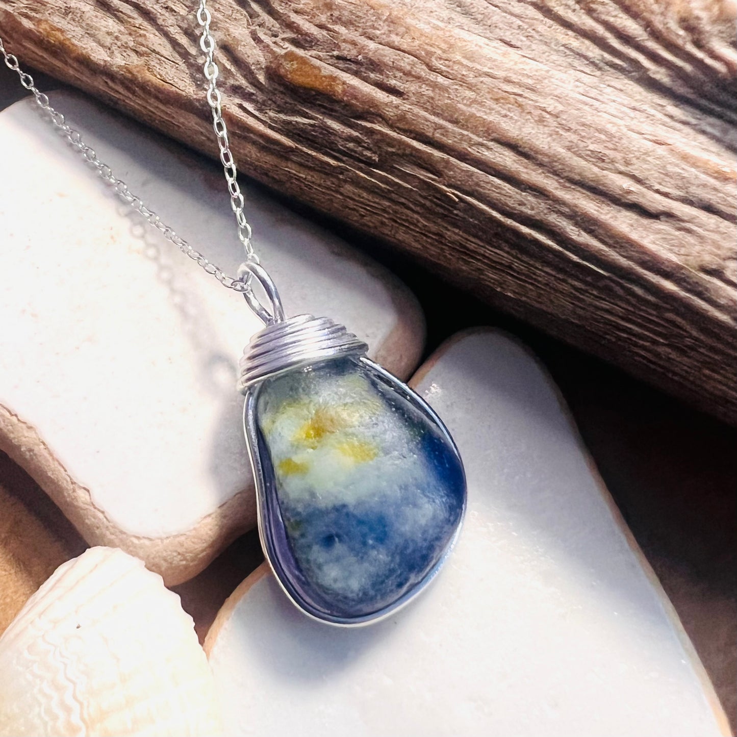 Seaham Sea Glass Chunky Multi Pendant