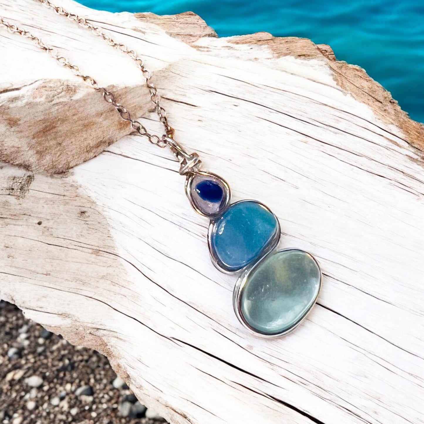Three Piece Seaham Sea Glass Pendant