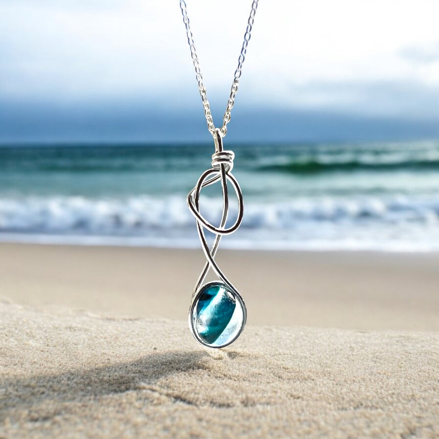 Swirly Seaham Sea Glass Pendant