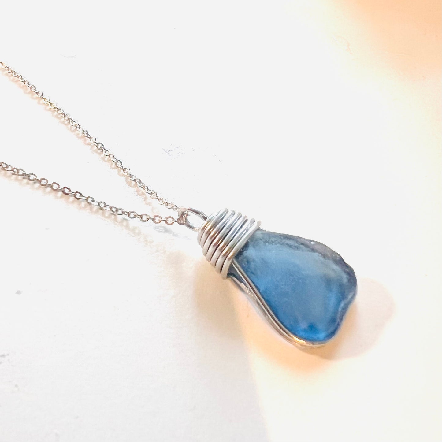 Kent Mid Blue Sea Glass Pendant