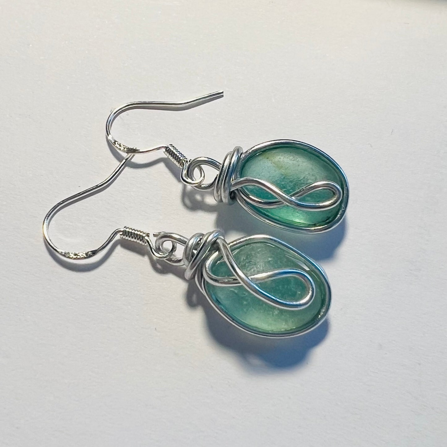Turquoise Seaham Sea Glass Earrings