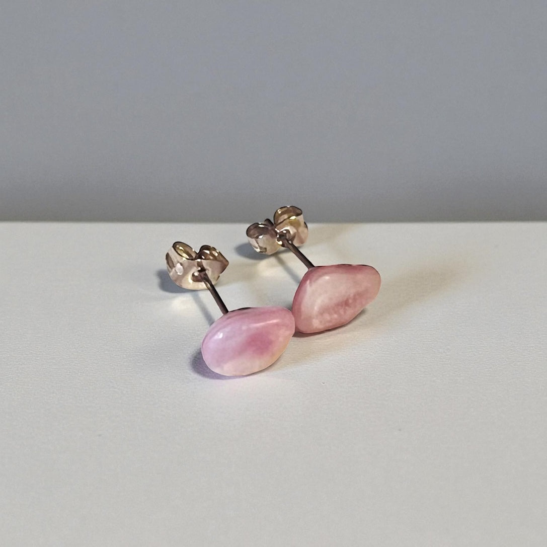 Milky Pink Seaham Sea Glass Stud Earrings