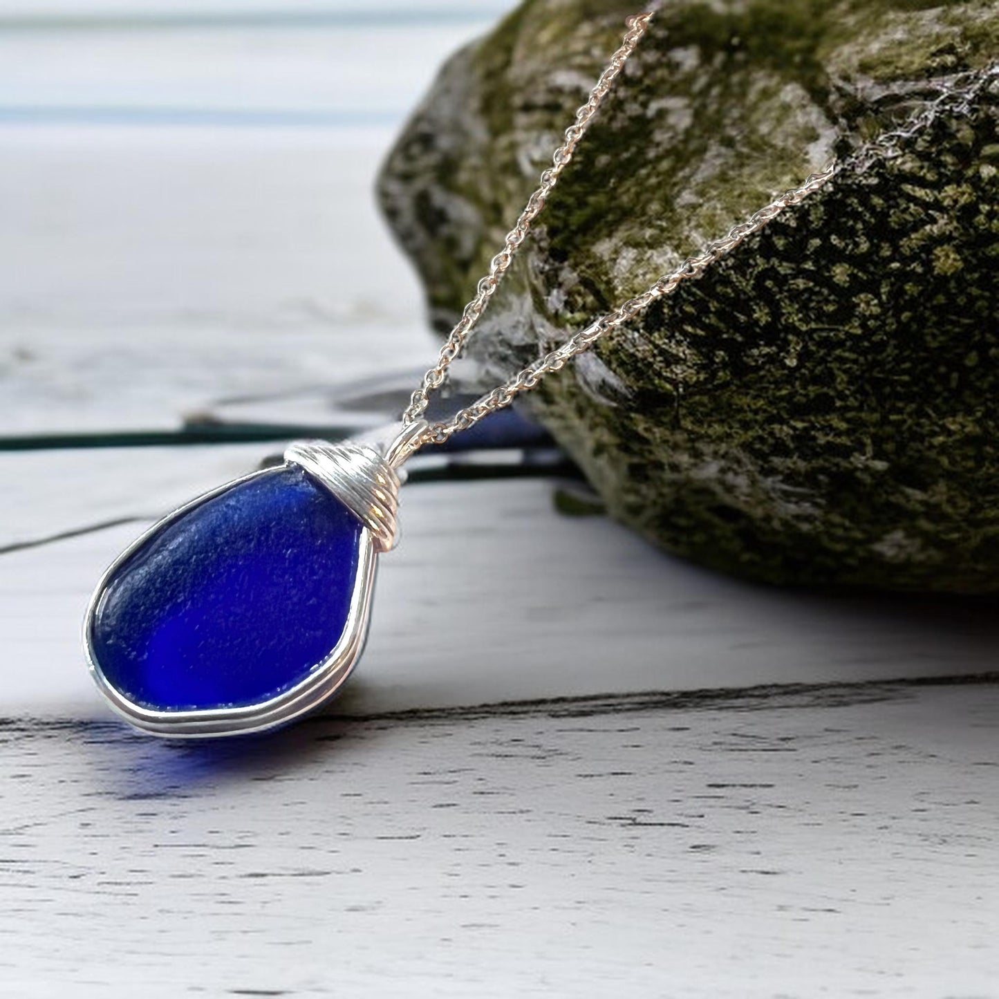 Kent Cobalt Blue Sea Glass Pendant
