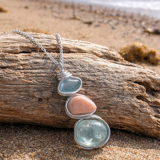 Three Piece Seaham Sea Glass Pendant