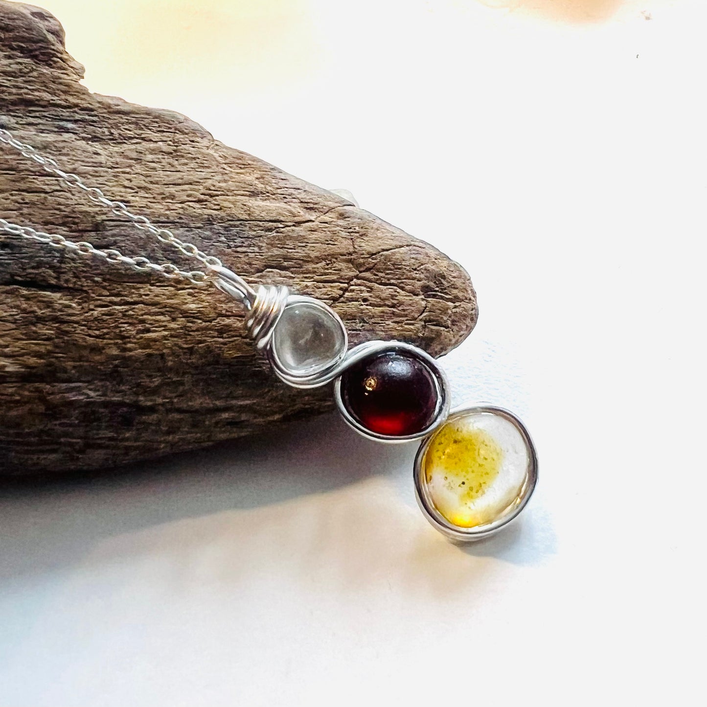 Three Piece Seaham Sea Glass Pendant