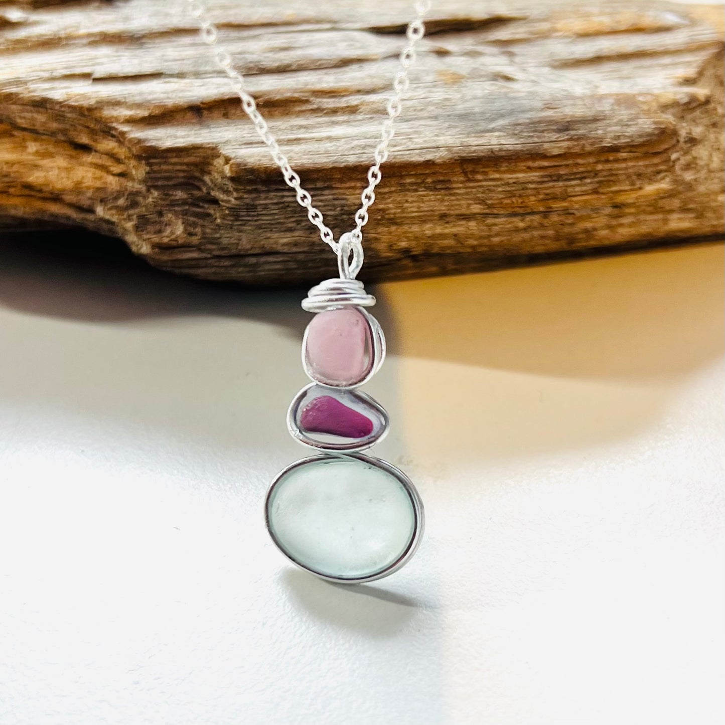 Three Piece Seaham Sea Glass Pendant