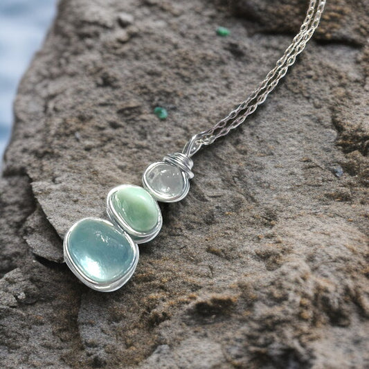 Three Piece Seaham Sea Glass Pendant